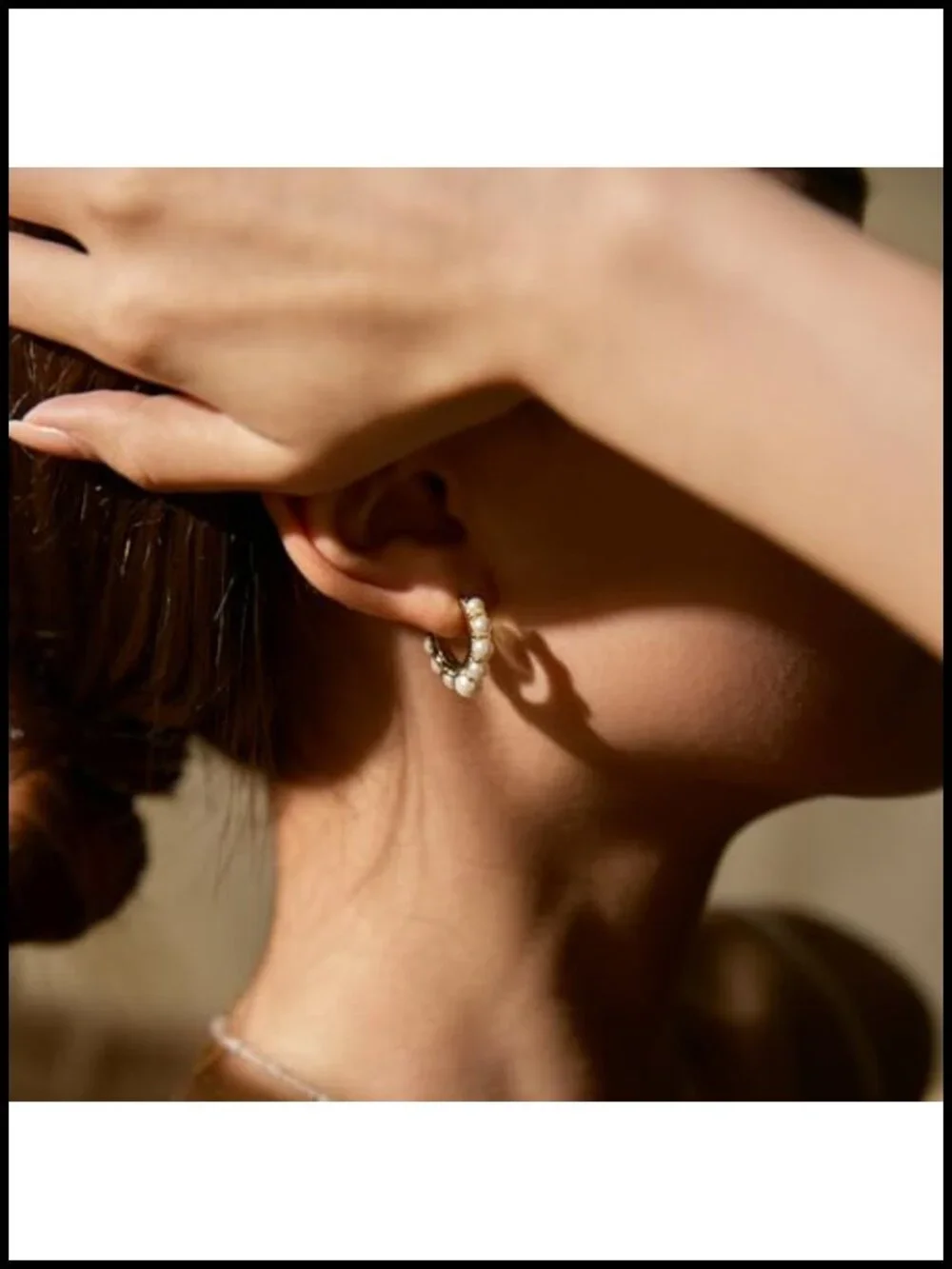 Pearl Hoop Earrings for Women 18K Gold Plated Hypoallergenic Sterling Silver